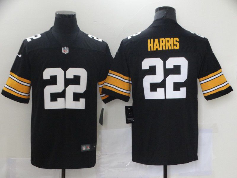 Men Pittsburgh Steelers 22 Harris Black Nike Vapor Untouchable Limited 2021 NFL Jersey1